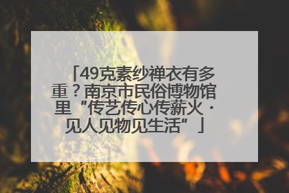49克素纱禅衣有多重？南京市民俗博物馆里“传艺传心传薪火・见人见物见生活”